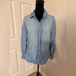 Light Blue Button-Down Women's Chambray Shirt